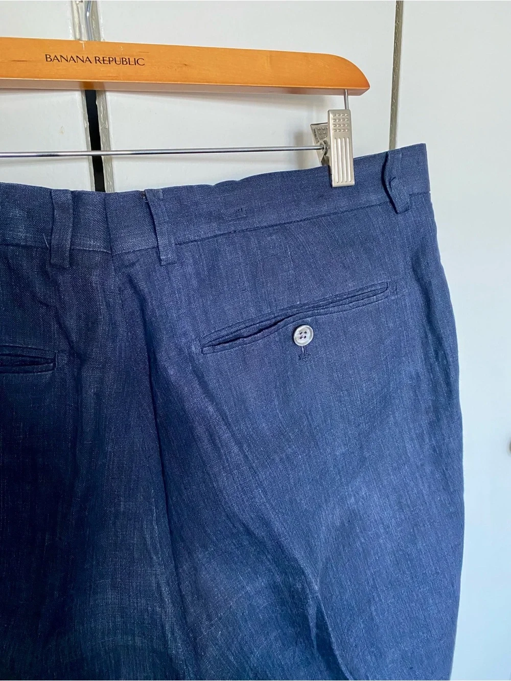 BANANA REPUBLIC  Men’s Linen Dress Pants 36x34  Blue Slim Fit.